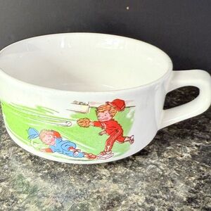 Vintage Campbell’s soup ceramic bowl mug with baseball Design